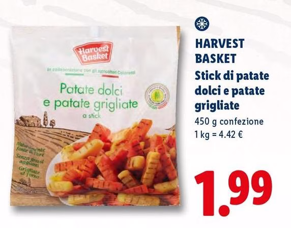 Harvest Basket - Stick Di Patate Dolci E Patate Grigliate