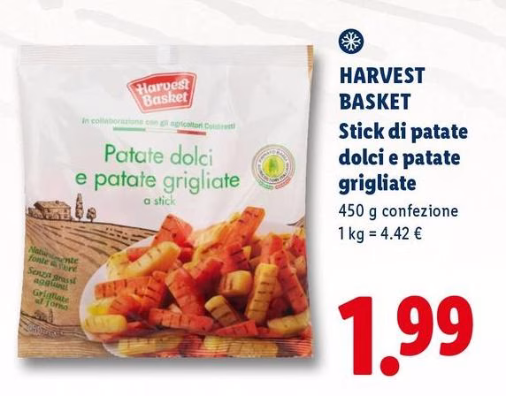 Harvest Basket - Stick Di Patate Dolci E Patate Grigliate