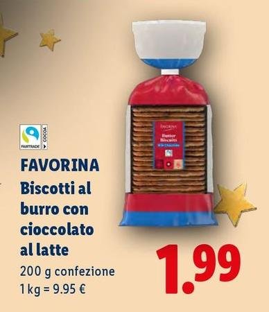Favorina - Biscotti Al Burro Con Cioccolato Al Latte