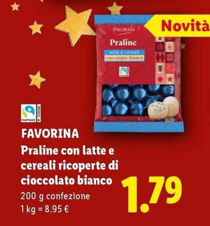 Favorina - Praline Con Latte E Cereali Ricoperte Di Cioccolato Bianco