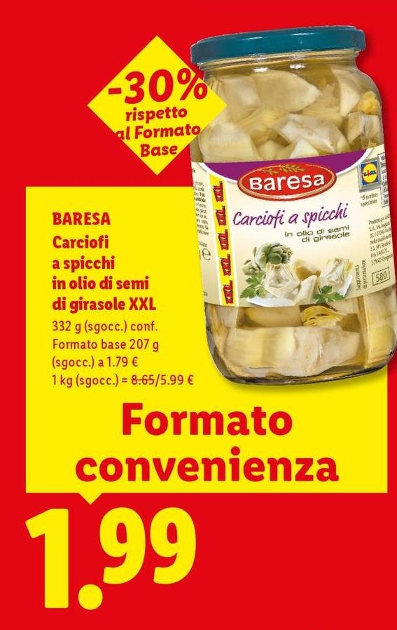 Baresa - Carciofi Aspicchi In Olio Di Semi Di Girasol XXL