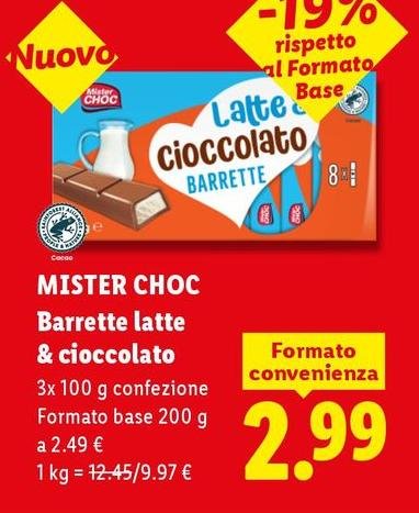Mister choc - Barrette Latte & Cioccolato