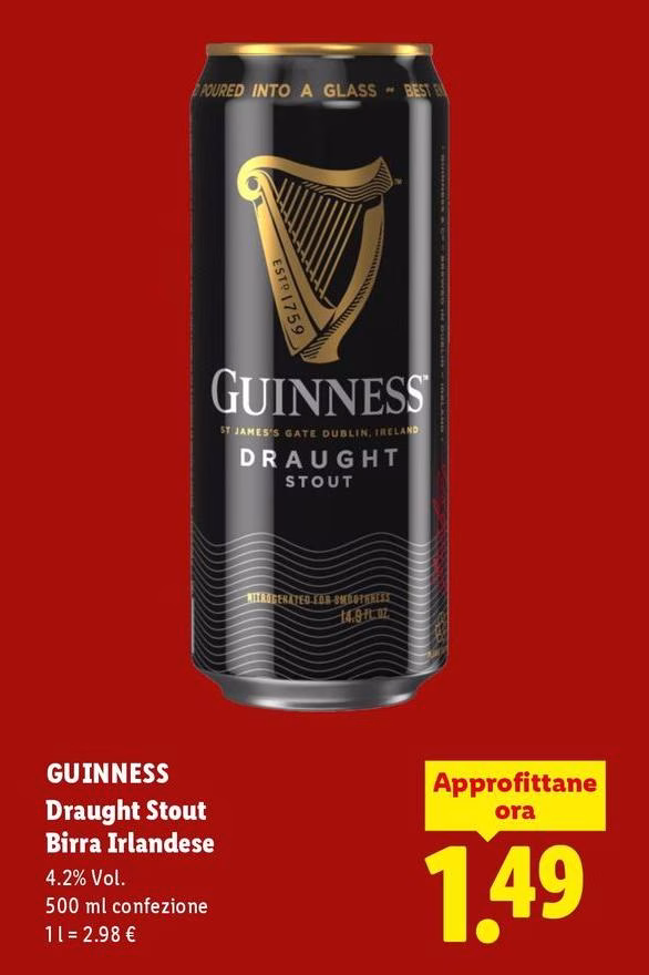 Guinness - Draught Stout Birra Ri Landese