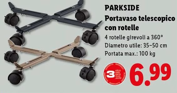 Parkside -  Portavaso Telescopico Con Rotelle