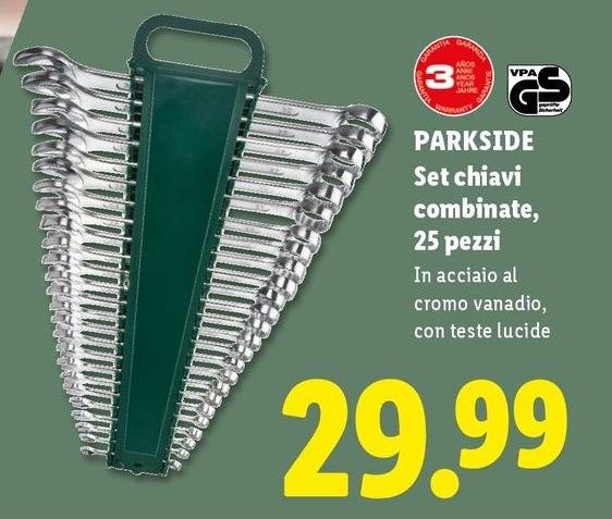 Parkside - Set Chiavi Combinate, 25 Pezzi