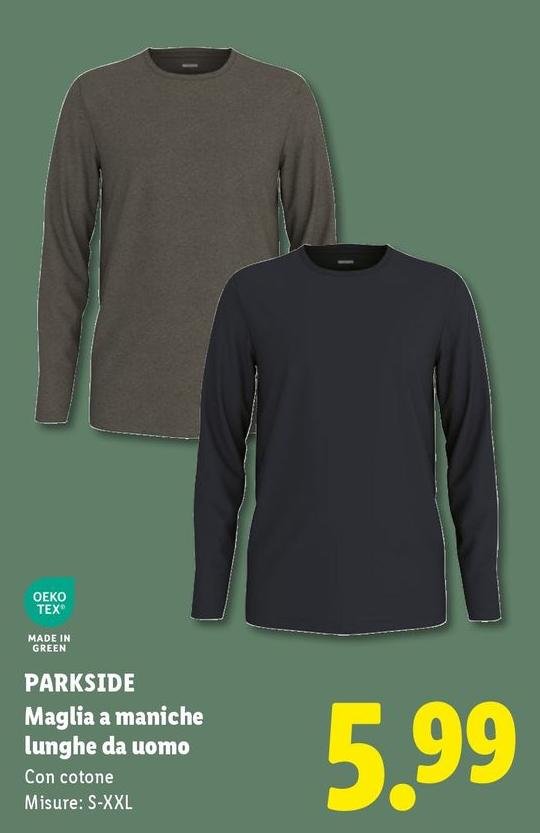 Oeko Tex - Maglia A Maniche Lunghe Da Uomo