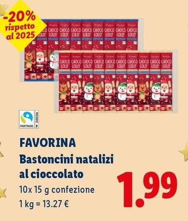 Favorina - Bastoncini Natalizi Al Cioccolato