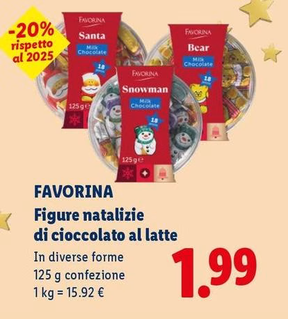 Favorina - Figure Natalizie Di Cioccolato Al Latte