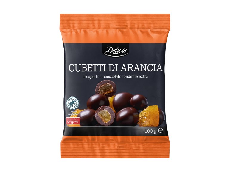 Frutta ricoperta di cioccolato fondente