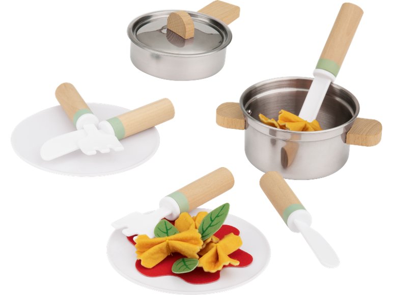 Set accessori in legno per cucina giocattolo