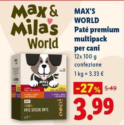 Max'S Wold - Pate Premium Multipack Per Cani