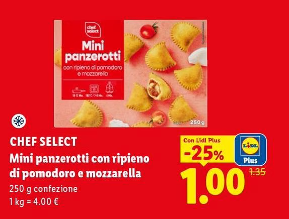 Chef Select - Mini Panzerotti Con Ripieno Di Pomodoro E Mozzarella