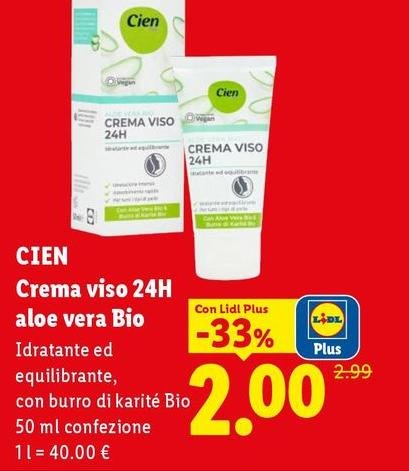 Cien - Crema Viso 24H Aloe Vera Bio