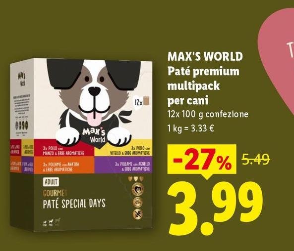 Max's World - Pate Premium Multipack Per Cani