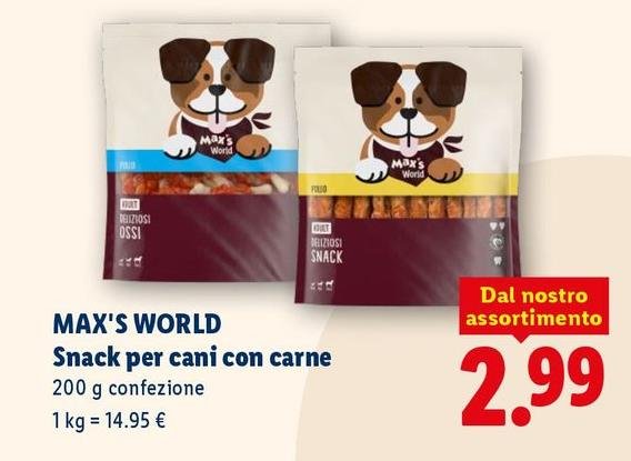 Max's World - Snack Per Cani Con Carne