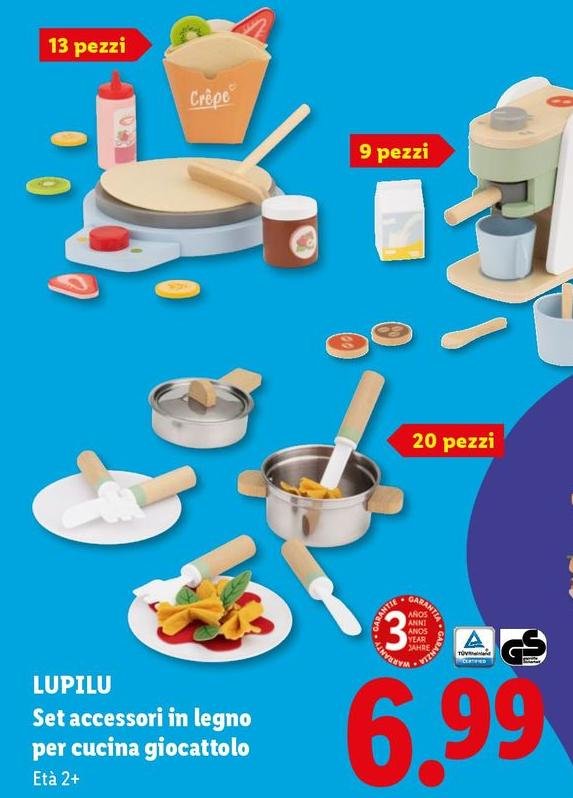 Lupilu - Set Accessori In Legno Per Cucina Giocattolo