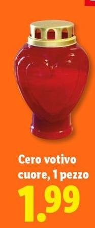 Cero Votivo Cuore, 1 Pezzo