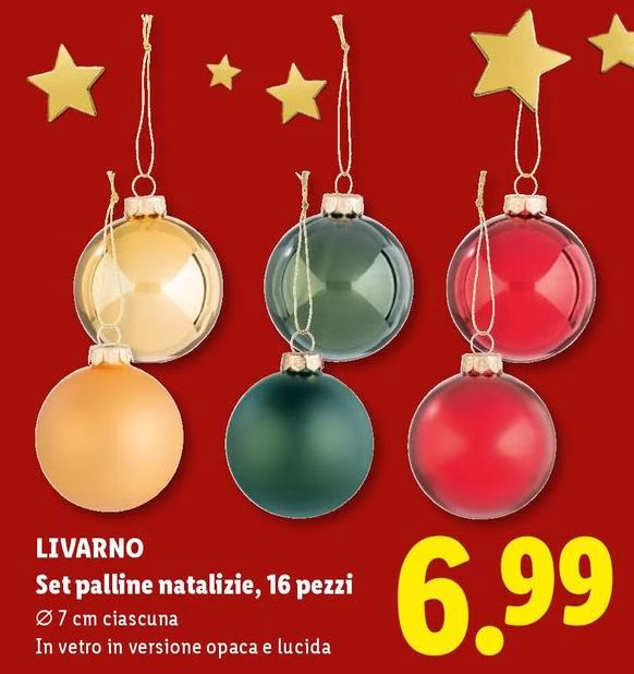 Livarno - Set Palline Natalizie, 16 Pezzi