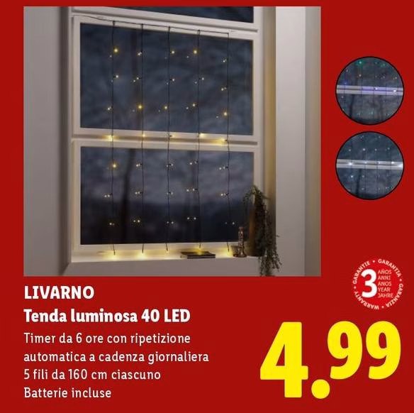 Livrano - Tenda Luminosa 40 LED