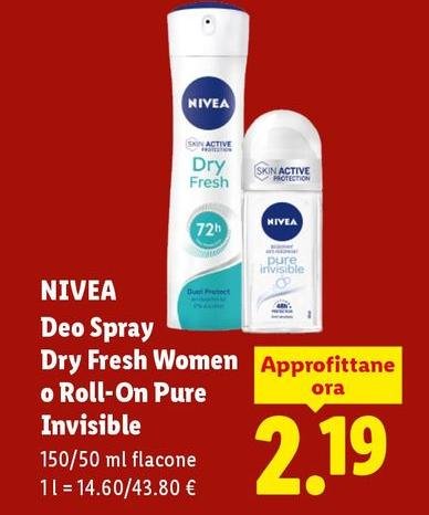 Nivea - Deo Spray Dry Fresh Women O Roll-On Pure Invisible