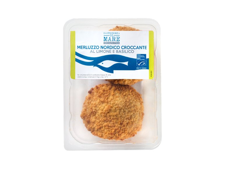 Merluzzo nordico croccante al limone e basilico