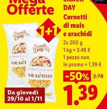Snack Day - Cornetti Di Mais Arachidi
