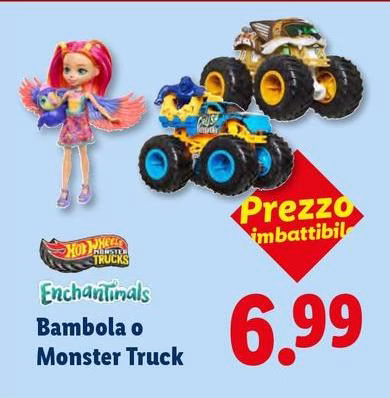 Hot Wheels/Enchantimals - Bambola O Monster Truck
