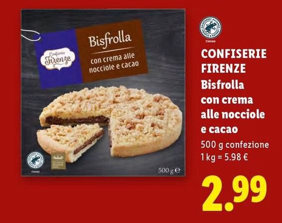 Confiserie Firenze - Bisfrolla Con Crema Alle Nocciole E Cacao