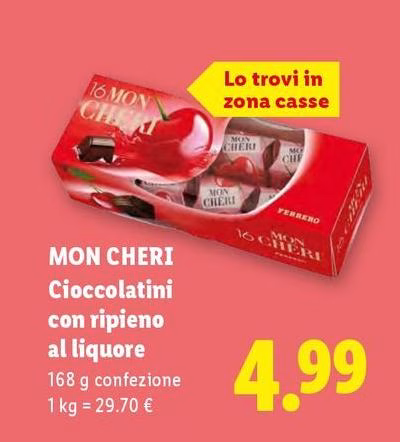 Mon chéri - Cioccolatini Con Ripieno Al Liquore