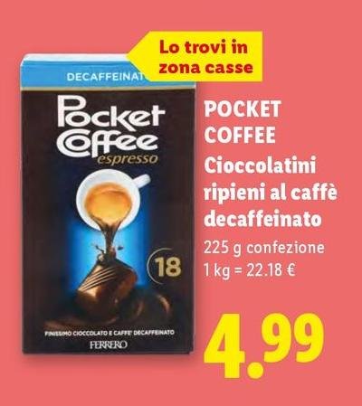 Ferrero - Pocket Coffee Cioccolatini Ripieni Al Caffe Decaffeinato