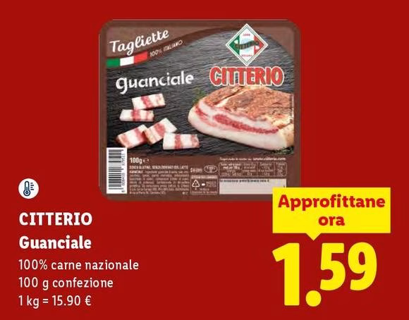Citterio - Guanciale 100% Carne Nazionale
