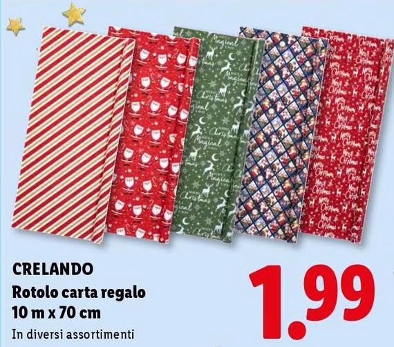 Crelando - Rotolo Carta Regalo 10 M X 70 Cm