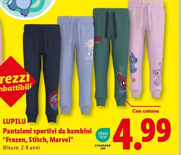 Lupilu - Pantaloni Sportivi Da Bambini "Frozen, Stitch, Marvel"