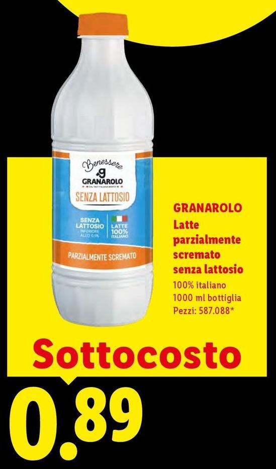 Granarolo - Latte Parzialmente Scremato Senza Lattosio