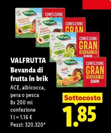 Valfrutta - Bevanda Di Frutta In Brik