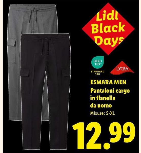 Esmara Men - Pantaloni Cargo In Flanella Da Uomo