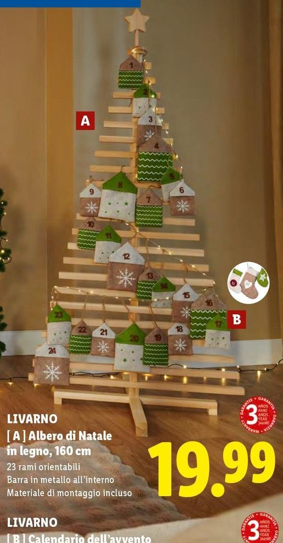 Livarno - Albero Di Natale In Legno, 160 Cm