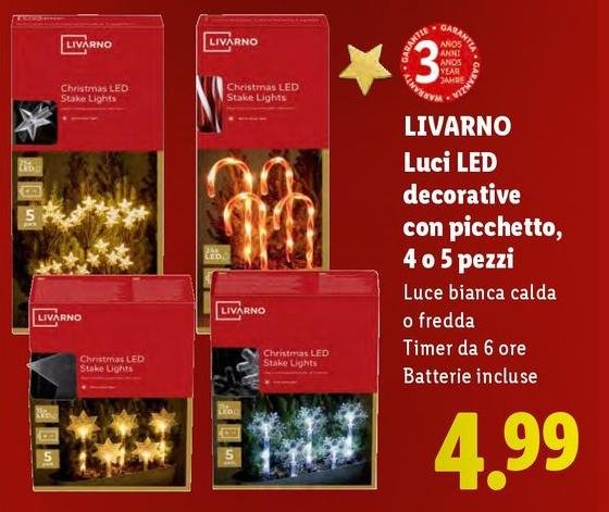 Livarno - Luci Led Decorative Con Picchetto, 4 O 5 Pezzi