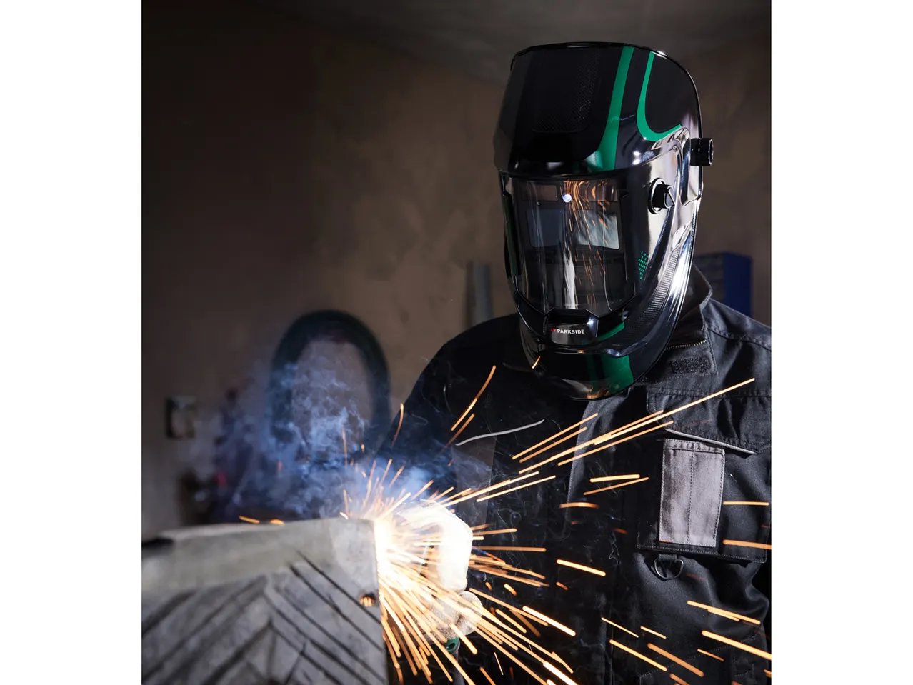 Maschera automatica da saldatore con LED