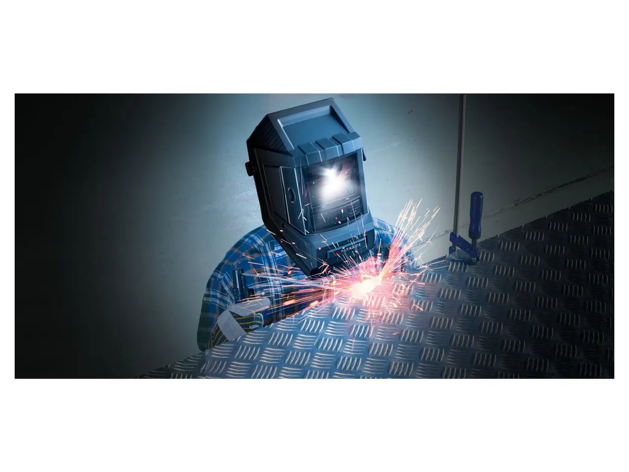 Maschera automatica da saldatore con LED