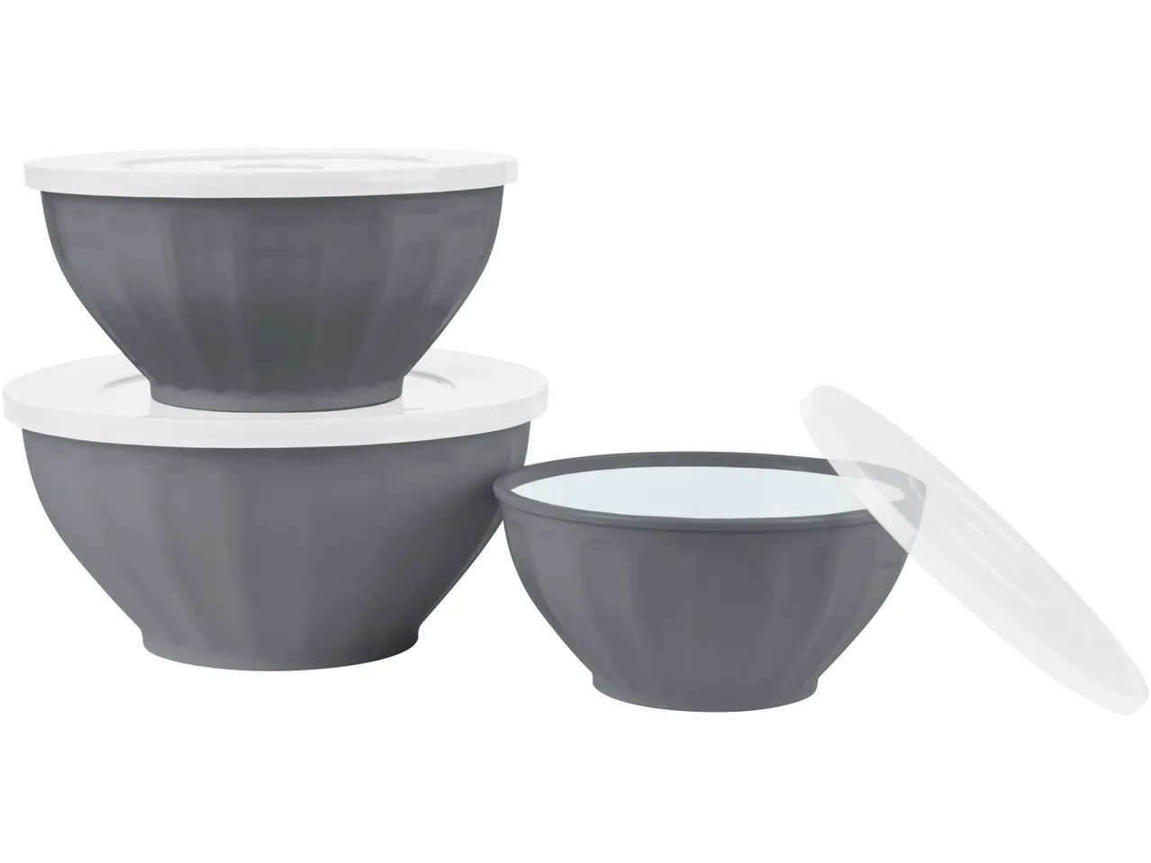 Set ciotole con coperchio, 3 pezzi