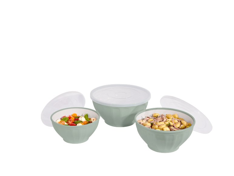 Set ciotole con coperchio, 3 pezzi