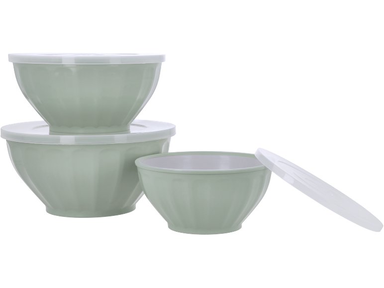 Set ciotole con coperchio, 3 pezzi