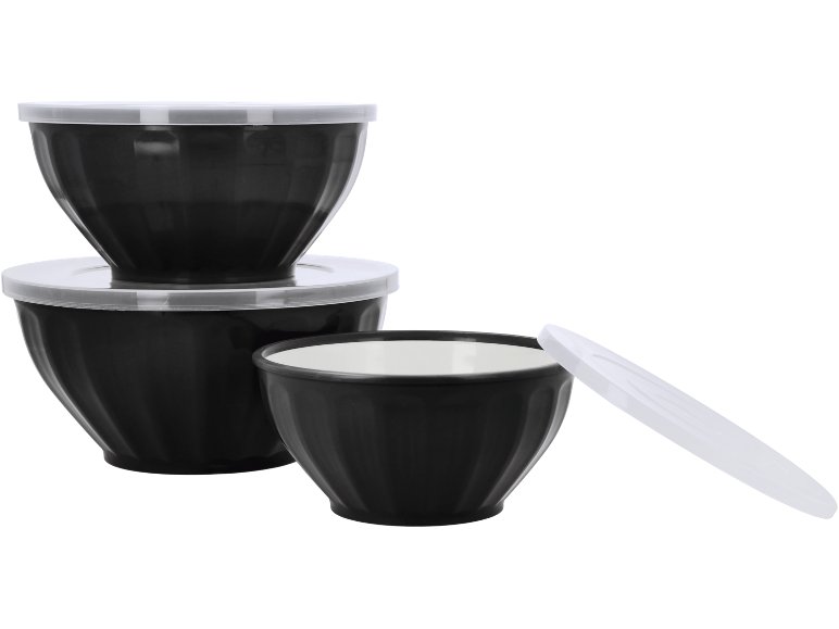 Set ciotole con coperchio, 3 pezzi