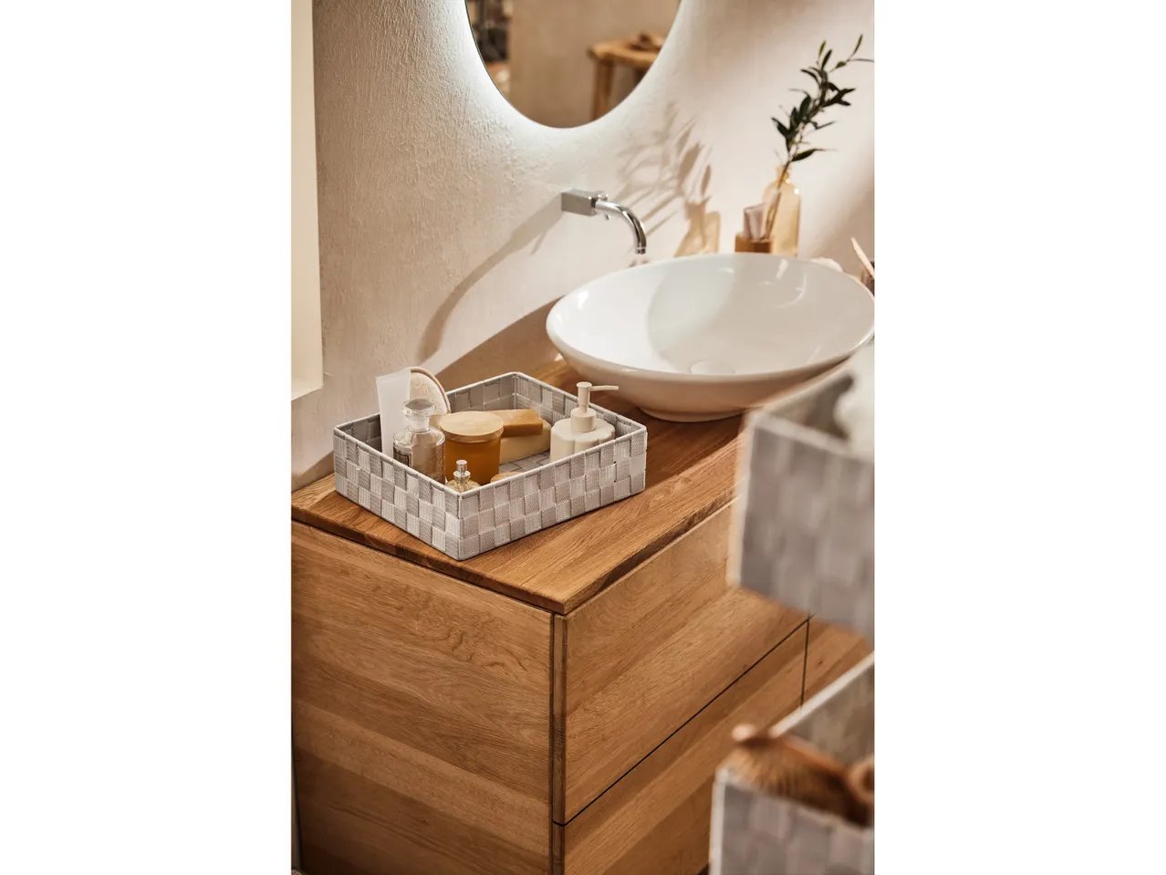 Cesti portaoggetti, 4 pezzi, portaoggetti pensile o cesto con coperchio