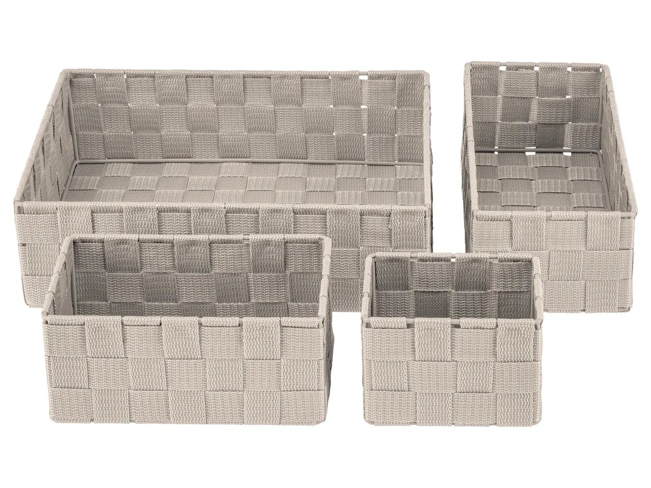 Cesti portaoggetti, 4 pezzi, portaoggetti pensile o cesto con coperchio