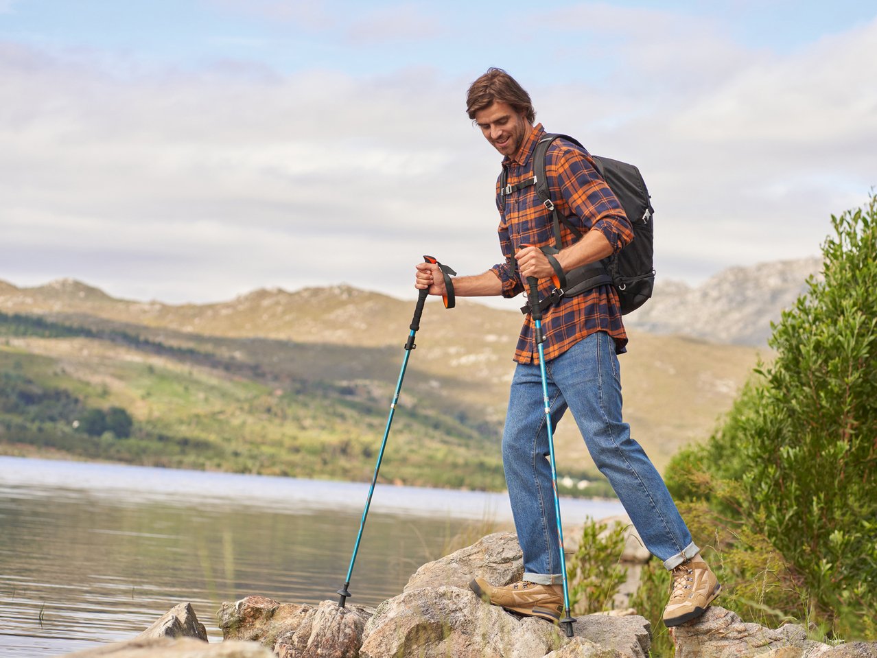 Bastoni telescopici da trekking, 2 pezzi
