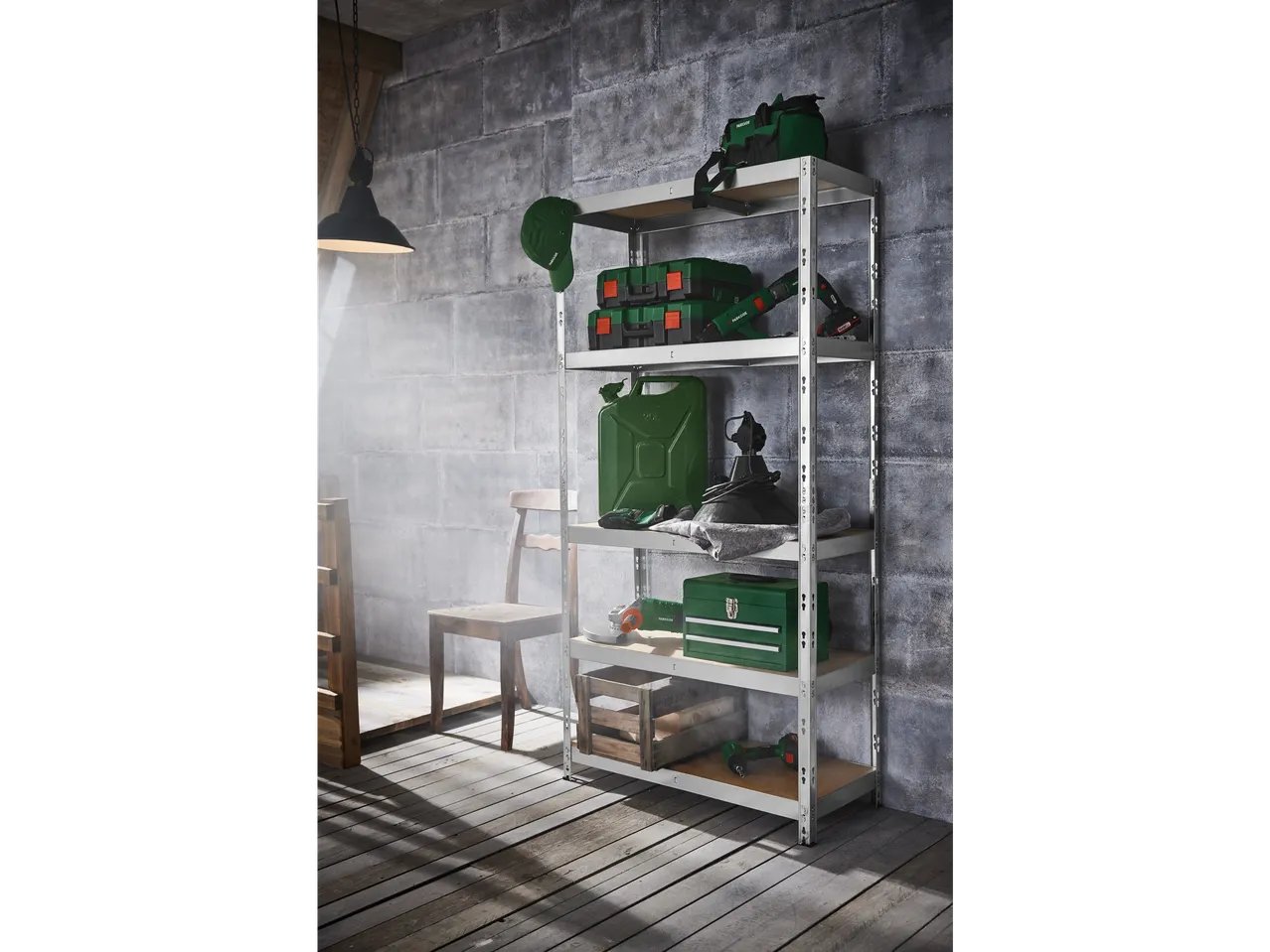 Scaffale in metallo con 5 ripiani