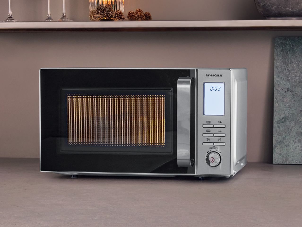 Microonde digitale argento