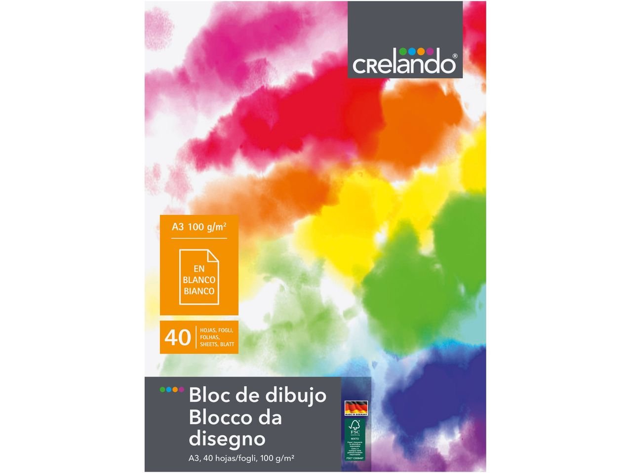 Blocco da disegno A3, 40 fogli